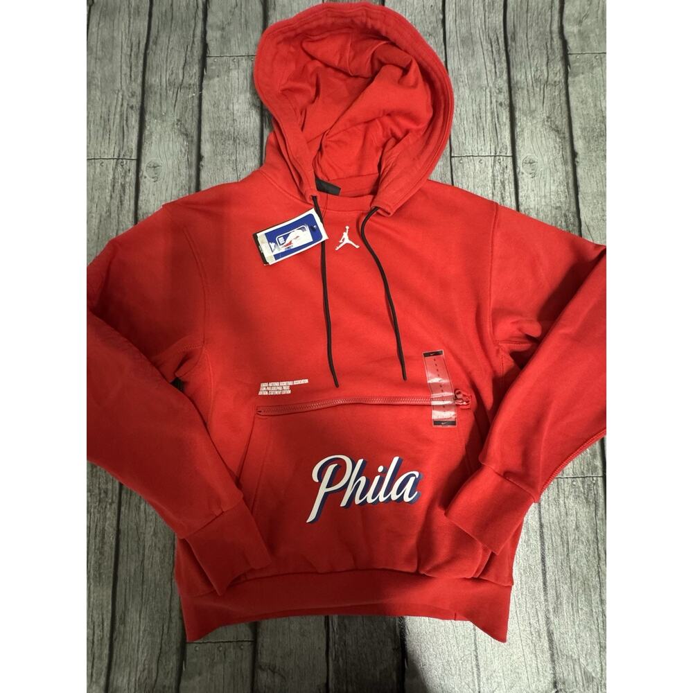 NWT Men’s Nike Jordan Philadelphia 76ers Courtside Statement Hoodie Red Small S